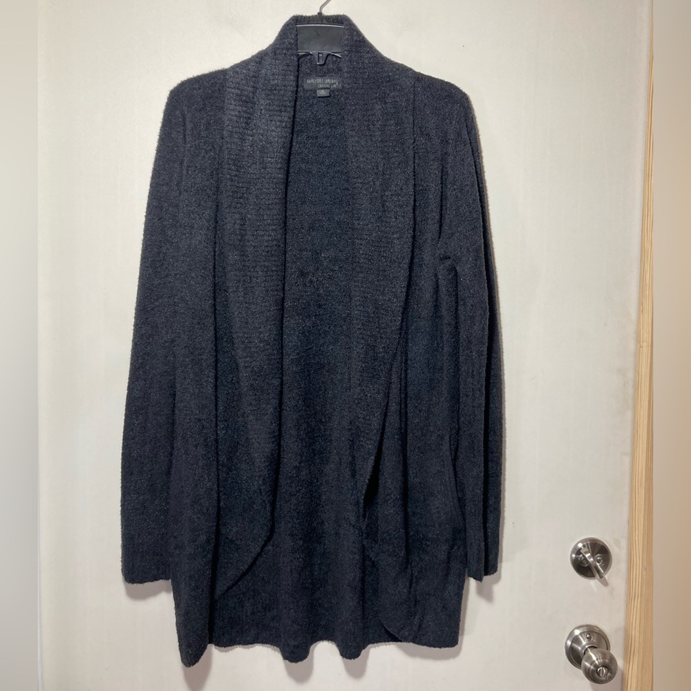 Barefoot Dreams Cozychic Lite Circle Cardi Shawl Collar Style 452 Grey Sz Medium
